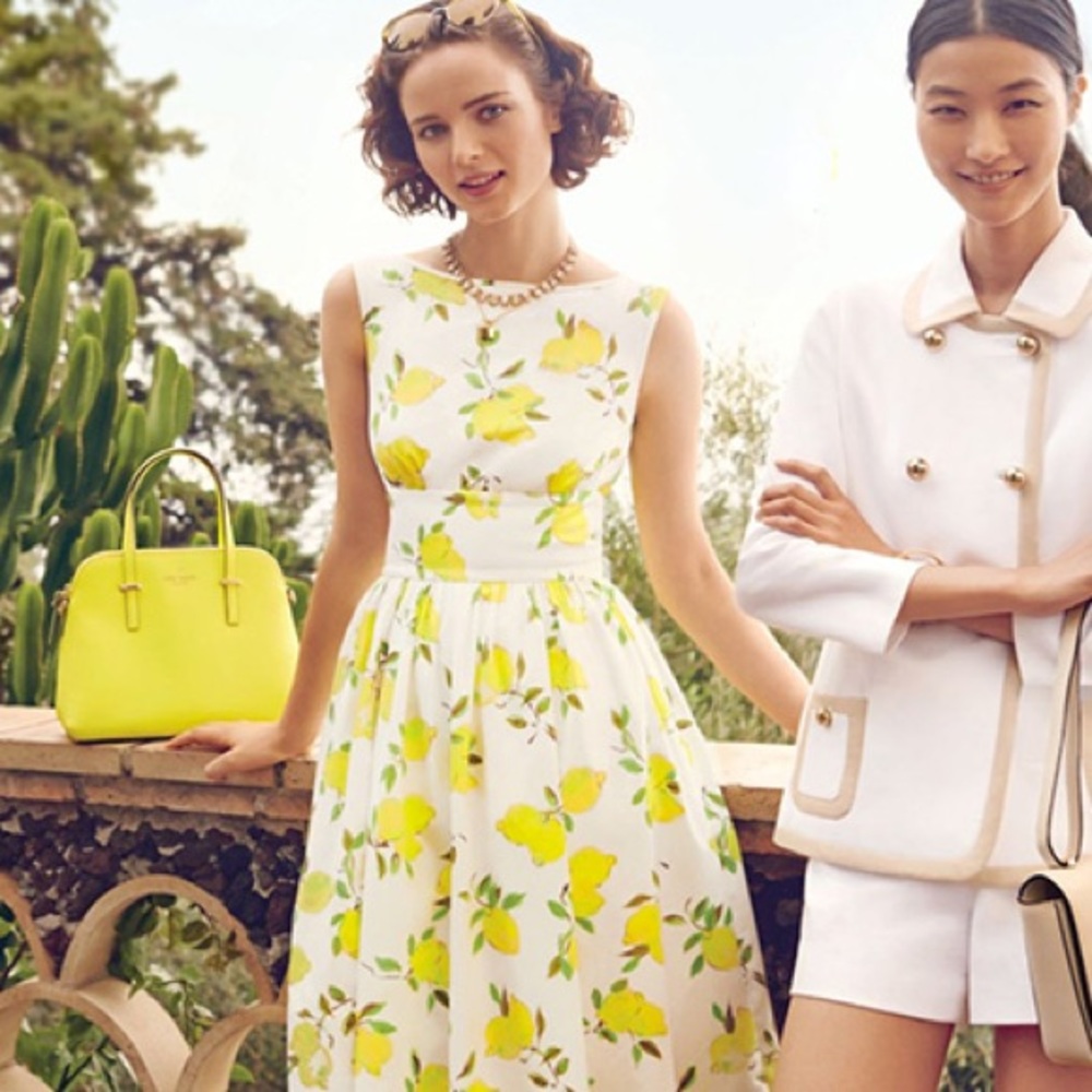 Kate Spade Lyric Lemon Cocktail Dress 0 XS
